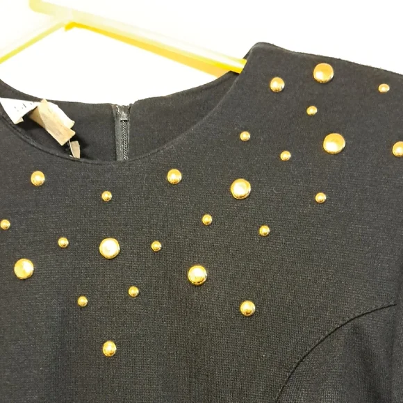 Sheri Martin Black Dress with Gold Studs - Picture 2 of 3